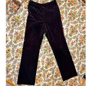 Vintage 90s Ann Taylor Dark Brown Velvet Trousers Pants Size 8